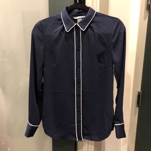 H&M Navy Blue Button down Blouse